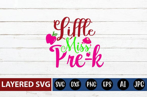 Little Miss Pre-k Svg cut file SVG Blessedprint 