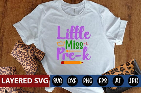 Little Miss Pre-k Svg Cut File SVG Blessedprint 