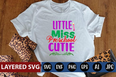 Little Miss Preschool Cutie Svg cut file SVG Blessedprint 