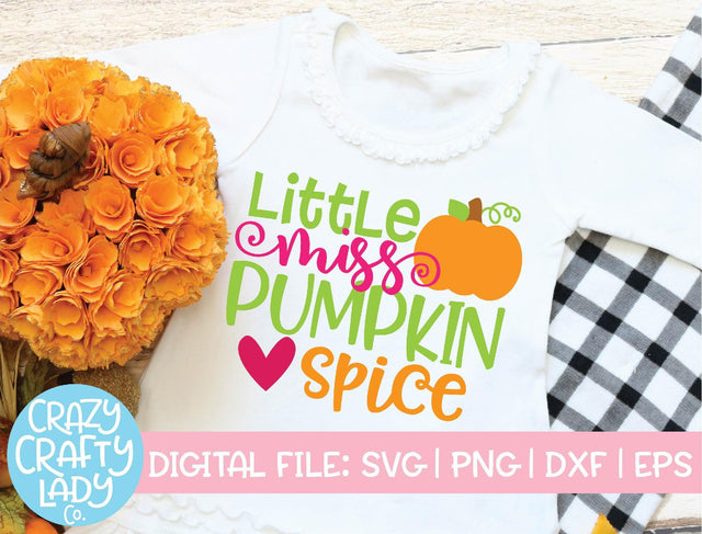Little Miss Pumpkin Spice | Fall SVG Cut File SVG Crazy Crafty Lady Co. 