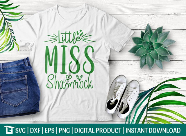 Little Miss Shamrock Svg Cut File, Little Svg, Shamrock Svg, Miss Shamrock Svg, Tshirt Deshign, SVG ETC Craft 