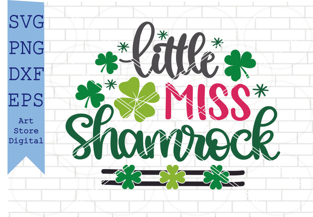 Little Miss Shamrock Svg, St Patrick’s Day Svg Png, Dxf, Eps Cut Files SVG Artstoredigital 