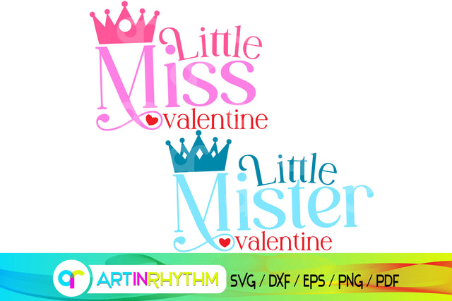 little miss svg, little mister svg, happy valentine's day, valentines svg SVG Artinrhythm shop 
