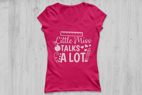 Little Miss Talks A Lot| Back To School SVG Cutting Files. SVG CosmosFineArt 