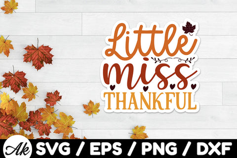 Little miss thankful Stickers SVG SVG akazaddesign 