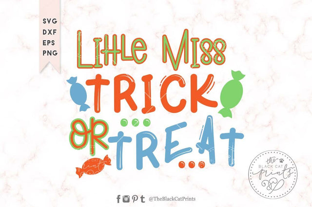Little miss Trick or Treat | Halloween cut file SVG TheBlackCatPrints 