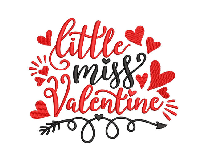 Little Miss Valentine Embroidery Design, 5 sizes, Instant Download Embroidery/Applique DESIGNS Nino Nadaraia 