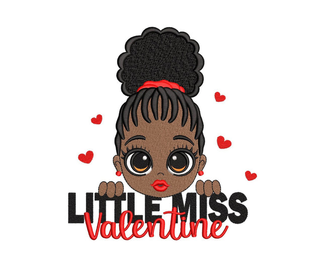 Little Miss Valentine Embroidery Design, Valentine's Day Embroidery File, 3 sizes, Instant Download Embroidery/Applique DESIGNS Nino Nadaraia 