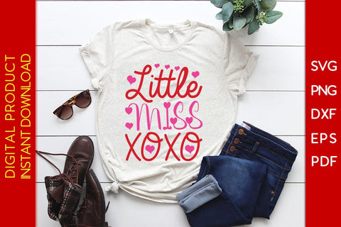 Little Miss XOXO Valentine's Day SVG PNG EPS Cut File SVG Creativedesigntee 