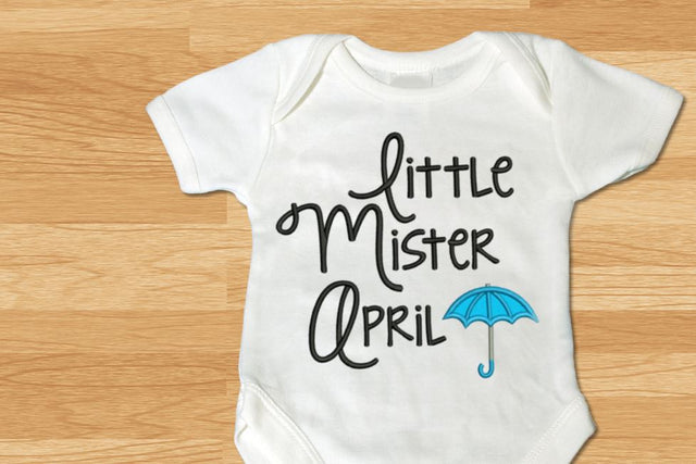 Little Mister April Umbrella Applique Embroidery Embroidery/Applique Designed by Geeks 