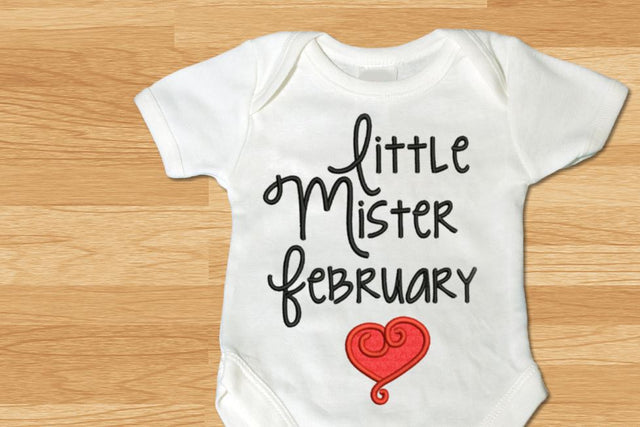 Little Mister February Heart Applique Embroidery Embroidery/Applique Designed by Geeks 