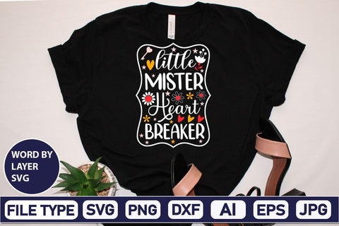 Little Mister Heart Breaker SVG Design SVGs,Quotes and Sayings,Food & Drink,On Sale, Print & Cut SVG DesignPlante 503 