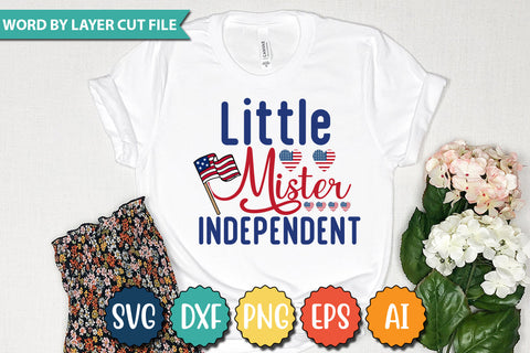 Little Mister Independent SVG Cut File,SVGs,quotes-and-sayings,food-drink,mini-bundles,print-cut,on-sale,Clipart Clip Art Sublimation or Vinyl Shirt Design SVG DesignPlante 503 