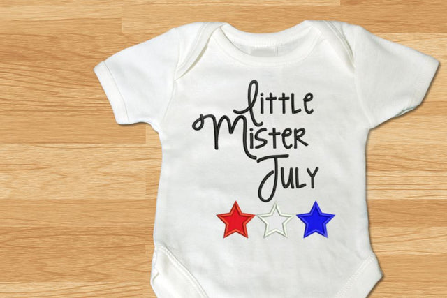 Little Mister July Stars Applique Embroidery Embroidery/Applique Designed by Geeks 