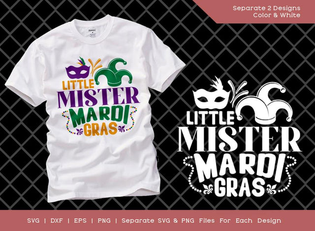 Little Mister Mardi Gras SVG Cut File | Boy Mardi Gras Svg | Carnival Mask Svg | Fat Tuesday Carnival Svg | Mardi Gras T-shirt Design SVG ETC Craft 