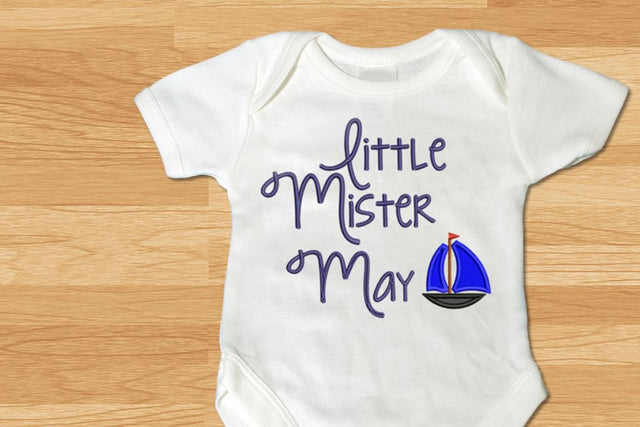 Little Mister May Sailboat Applique Embroidery Embroidery/Applique Designed by Geeks 