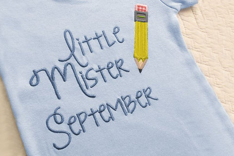 Little Mister September Pencil Applique Embroidery Embroidery/Applique Designed by Geeks 