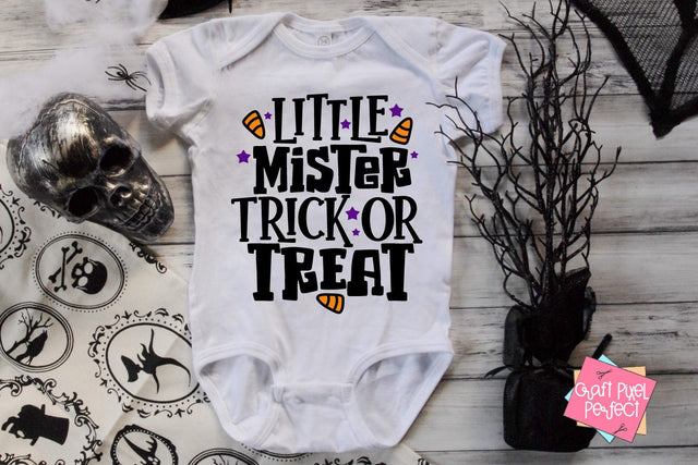 Little Mister Trick Or Treat, Halloween Svg, Halloween Quote, Spooky Svg, Baby Halloween Svg, Toddler Halloween Svg SVG Craft Pixel Perfect 