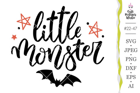 Little monster Cricut SVG, Halloween kids svg cut file SVG CutePicturesStudio 