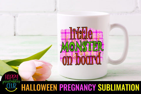 Little Monster On Board- Halloween Pregnancy Sublimation PNG Sublimation Happy Printables Club 