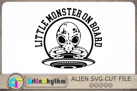 Little Monster On Board Svg, Alien Svg, Alien Car Vinyl Sticker Svg SVG Artinrhythm shop 