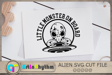 Little Monster On Board Svg, Alien Svg, Alien Car Vinyl Sticker Svg SVG Artinrhythm shop 