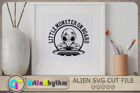 Little Monster On Board Svg, Alien Svg, Alien Car Vinyl Sticker Svg SVG Artinrhythm shop 
