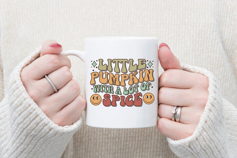 Little Pumpkin with a Lot of Spice, Retro Thanksgiving PNG Sublimation CraftLabSVG 