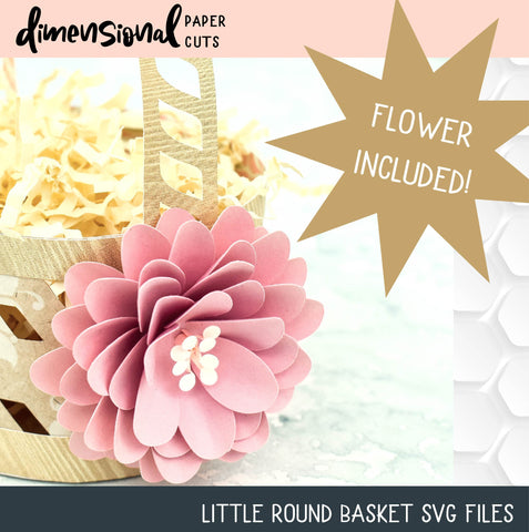 Little Round Basket 3D Paper Dimensional Paper Cuts LLC 