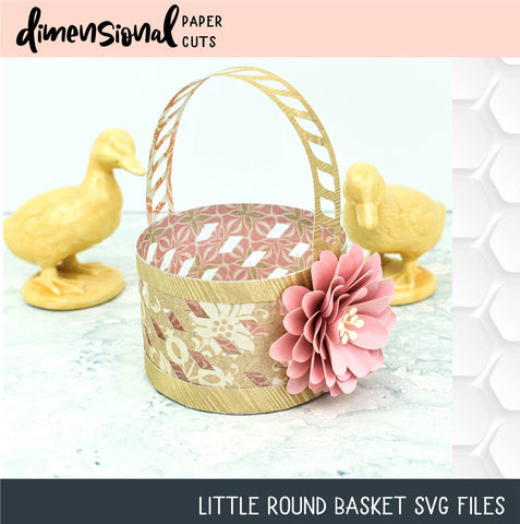 Little Round Basket 3D Paper Dimensional Paper Cuts LLC 