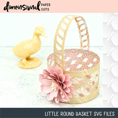 Little Round Basket 3D Paper Dimensional Paper Cuts LLC 