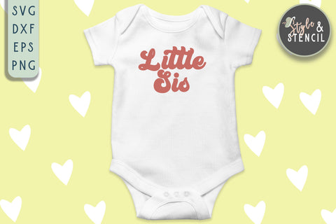 Little Sister Big Brother Retro SVG - PNG, DXF, SVG, EPS SVG Style and Stencil 
