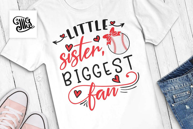Little sister, biggest fan | Baseball sister SVG | Baseball svg | Sport svg SVG Illustrator Guru 