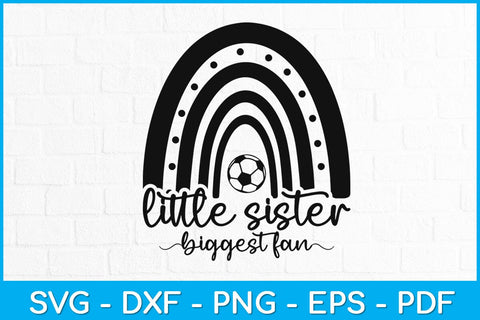 Little Sister Biggest Fan Soccer Girl Toddler Sister Fan Svg Design SVG artprintfile 