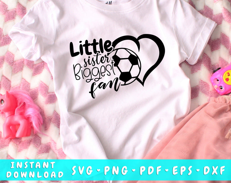 Little Sister Biggest Fan Soccer SVG SVG HappyDesignStudio 