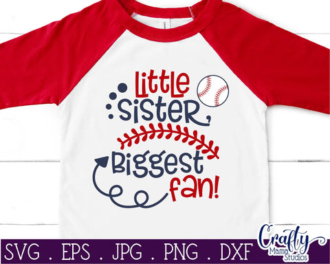 Little Sister Biggest Fan Svg - Baseball Svg - Softball Svg SVG Crafty Mama Studios 