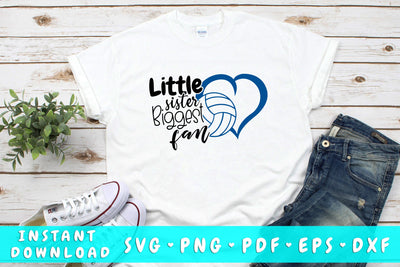 Little Sister Biggest Fan Volleyball SVG SVG HappyDesignStudio 