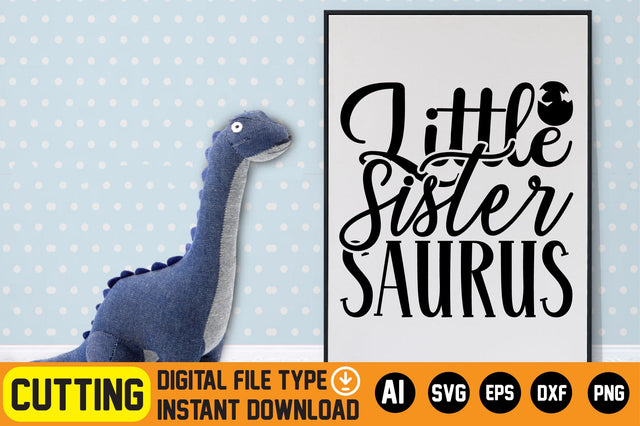 Little Sister Saurus SVG CraftlabSvg29 
