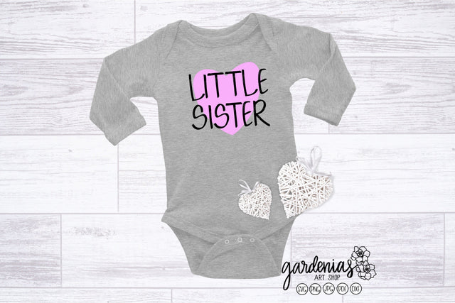 Little Sister with Heart SVG Gardenias Art Shop 