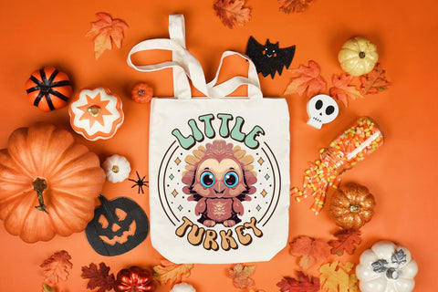 Little Turkey - Retro Thanksgiving Sublimation Sublimation CraftLabSVG 