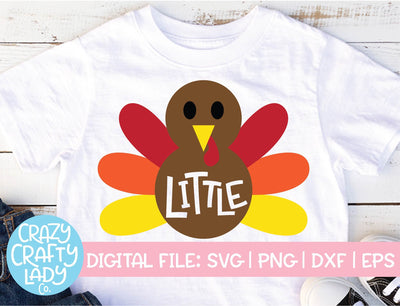 Little Turkey | Thanksgiving SVG Cut File SVG Crazy Crafty Lady Co. 