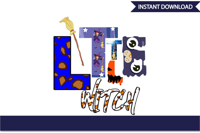 LITTLE WITCH Sublimation PNG File Sublimation DesignPlante 503 