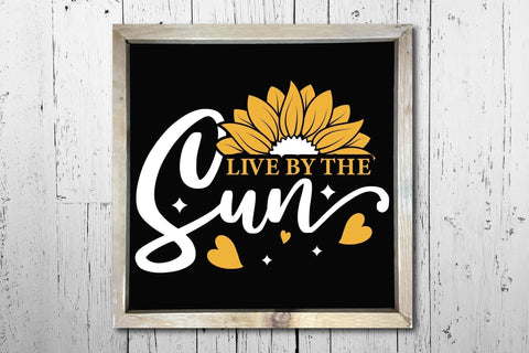 Live By The Sun | Split Sunflower SVG | Sunflower SVG SVG CraftLabSVG 