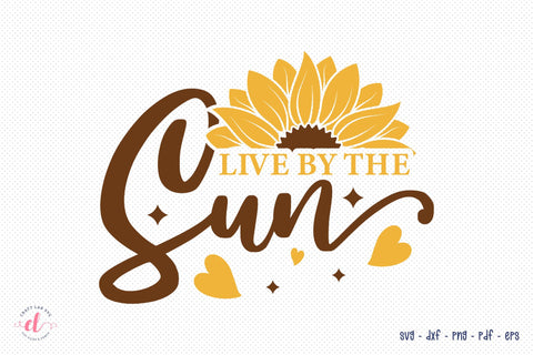 Live By The Sun | Split Sunflower SVG | Sunflower SVG SVG CraftLabSVG 