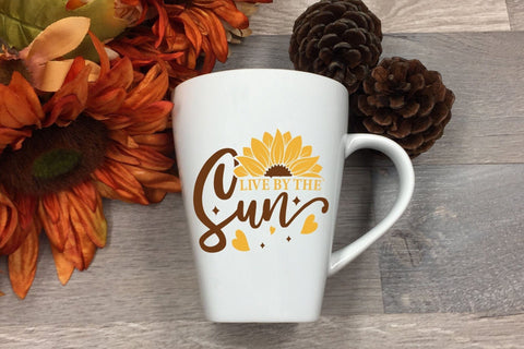 Live By The Sun | Split Sunflower SVG | Sunflower SVG SVG CraftLabSVG 