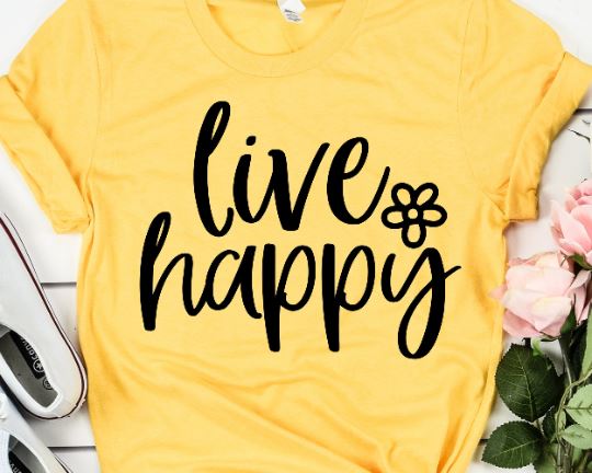 Live Happy SVG - Inspirational SVG - Positive SVG - Motivational SVG SVG She Shed Craft Store 