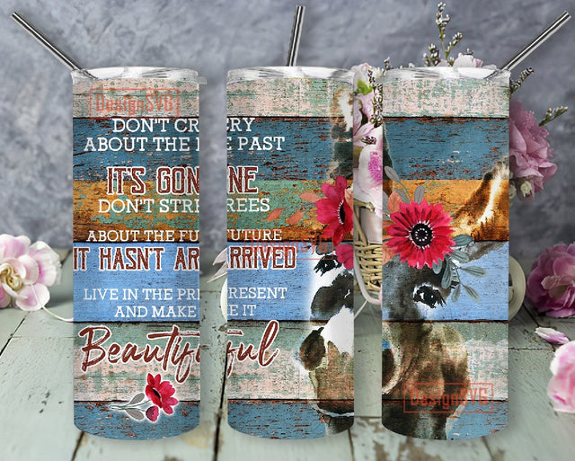 Live In The Present Donkey Tumbler Png, Donkey Faces 20oz Skinny Tumbler, Donkey Wrap Sublimation Design Sublimation DesignSVG 