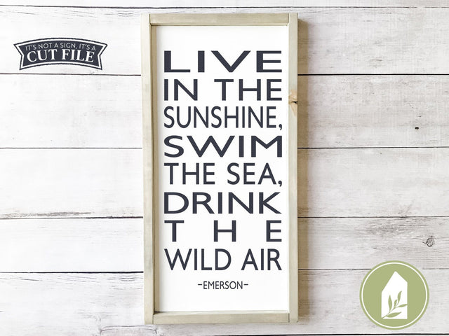 Live in the Sunshine SVG | Summer Quote SVG | Family SVG | Modern Farmhouse Sign Design SVG LilleJuniper 