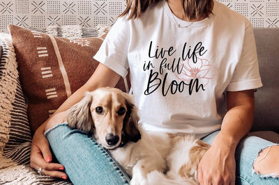 Live Life In Full Bloom svg, Spring svg, Spring Quotes svg, Inspirational svg SVG Simply Cutz 