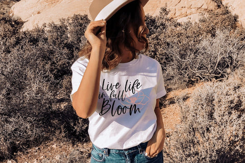 Live Life In Full Bloom svg, Spring svg, Spring Quotes svg, Inspirational svg SVG Simply Cutz 